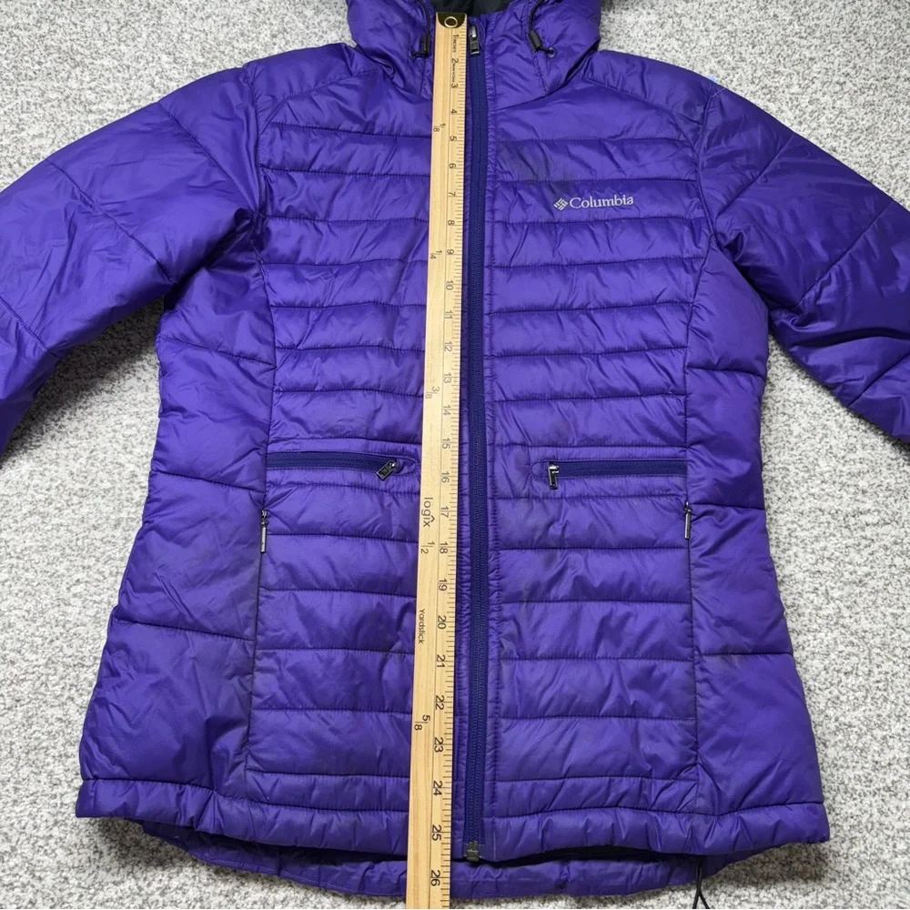 Women’s Columbia Vibrant Purple Powder Pillow Hybrid Hooded Puffer Jacket Size M - Picture 10 of 10